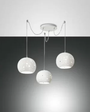 Corvara Cluster Pendant Ceiling Light White Glass, E27