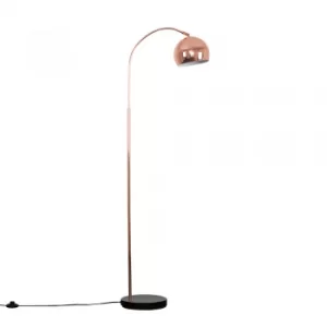 Curva Copper And Black Floor Lamp With Copper Arco Shade