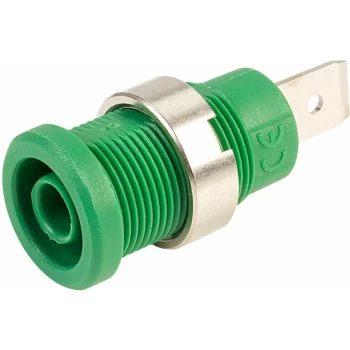 3266-C-V Green Shrouded Socket (6.3mm Faston) - PJP