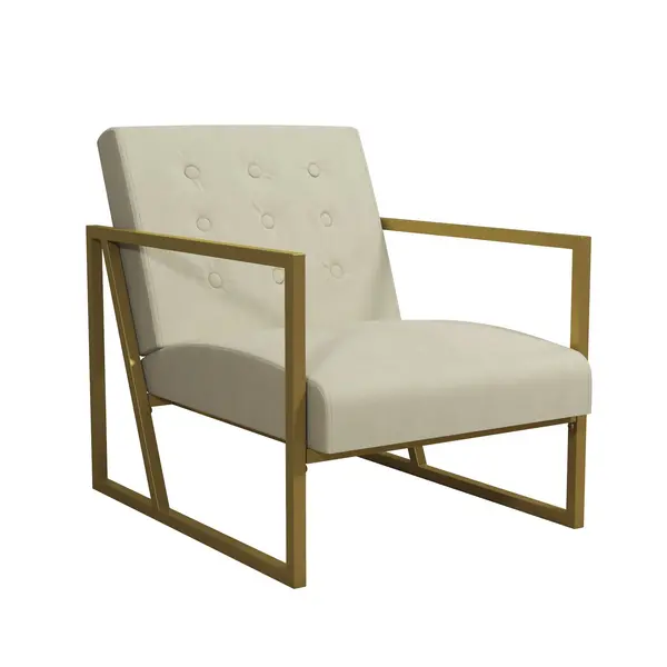 Cosmo Lexington Velvet Chair Velvet Ivory