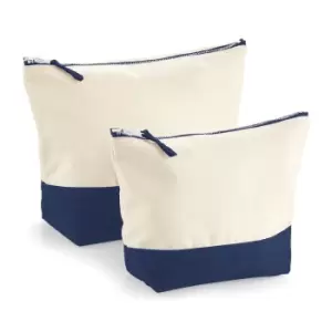 Westford Mill Dipped Base Canvas Accessory Bag (Pack of 2) (M) (Natural/Navy)