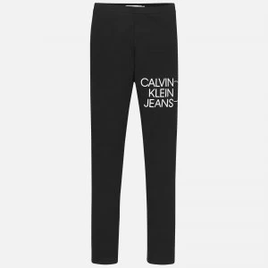 Calvin Klein Jeans Girl's Hybrid Logo Legging - Black - 8 Years