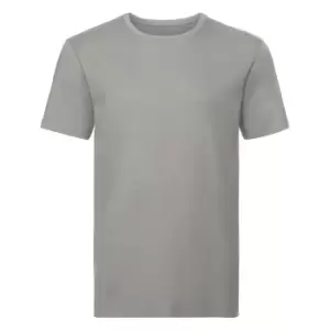 Russell Mens Organic Short-Sleeved T-Shirt (S) (Stone)
