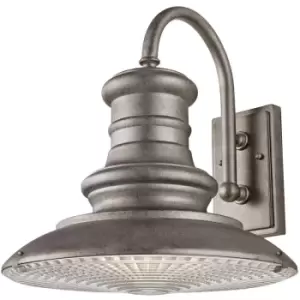 Elstead - 1 Light Outdoor Large Dome Wall Lantern Light Tarnished IP44, E27