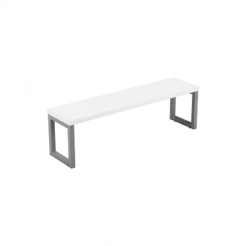 Picnic Bench 1800 - Ice White Top and Silver Legs
