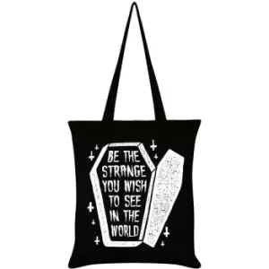 Grindstore Be The Strange You Wish To See In The World Tote Bag (One Size) (Black/White) - Black/White