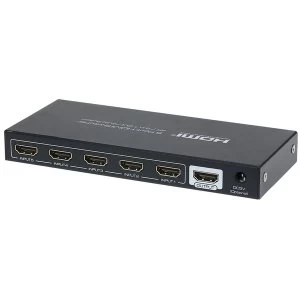 Nikkai HDMI Switcher 5 Ports In 1 Port Out 4K 30Hz Resolution Remote Control UK Plug