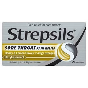 Strepsils Sore Throat Pain Relief Honey and Lemon 24s