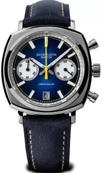 Duckworth Prestex Watch Chronograph 42 Blue Blue Leather