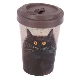 Kim Haskins Cat Screw Top Bamboo Composite Travel Mug