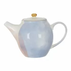 Premier Housewares Teapot, Hand Painted Porcelain, Gold Finish Rim