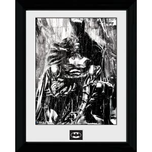Batman Rain Framed Print