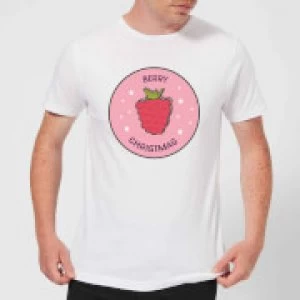Berry Christmas Mens Christmas T-Shirt - White - 5XL