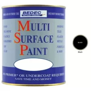Bedec Multi Surface Paint - Satin - Black - 750ml - Black