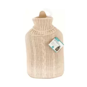 Ashley Hot Water Bottle With Aran Knit Cover - Cream