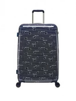 Radley Dog Stripe Large 4 Wheel Suitcase - Ink
