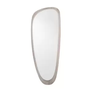 Olivia's Lesha Oak Veneer Teardrop Wall Mirror in Grey