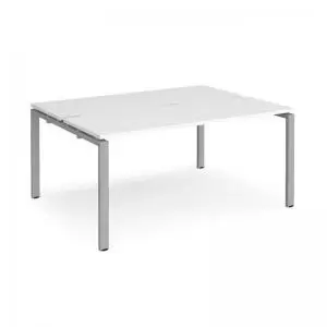 Adapt back to back desks 1600mm x 1200mm - silver frame and white top