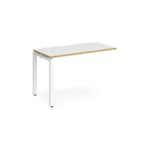 Bench Desk Add On Rectangular Desk 1200mm White/Oak Tops With White Frames 600mm Depth Adapt