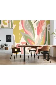 Abstract Leaf Shapes Wall Mural