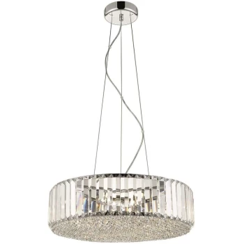 Spring Lighting - 5 Light Small Ceiling Pendant Chrome, Clear with Crystals, G9