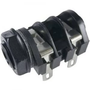 6.35mm audio jack Socket horizontal mount Number of pins 2 Mono Black Cliff CL1160A