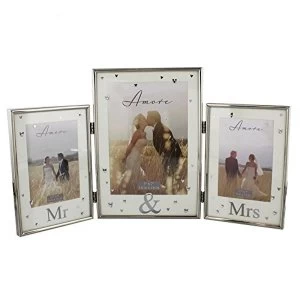 Amore By Juliana Silver Plated Triple Photo Frame - Mr & Mr