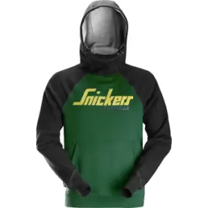 Snickers 2889 Logo Sweatshirt Hoodie Green / Black S