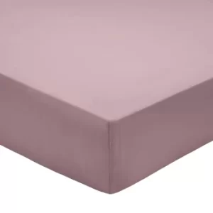 Bedeck of Belfast 200 Thread Count Pima Cotton Plain Dye Double Fitted Sheet, Thistle