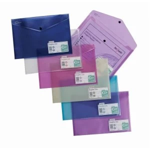 Snopake Polyfile Lite Wallet File Polypropylene Durable A4 Assorted Pack of 5