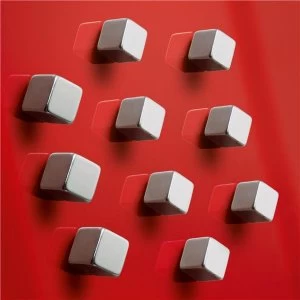 Sigel SuperDym Magnets C5 Cube Silver Ref GL193 Pack of 10 163144