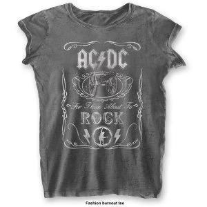 AC/DC - Cannon Swig Womens Large T-Shirt - Grey