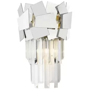 Zumaline Lighting - Zumaline Quasar Crystal Wall Lamp, Chrome, 2x G9