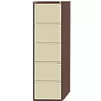Bisley Filing Cabinet with 5 Lockable Drawers 1653 470 x 620 x 1510mm Brown & Cream
