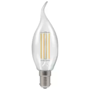 Crompton Lamps LED Bent Tip Candle 5W B15 Dimmable Filament Warm White Clear (40W Eqv)