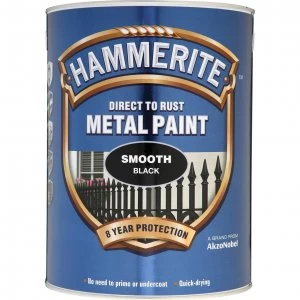 Hammerite Smooth Finish Metal Paint Black 5000ml