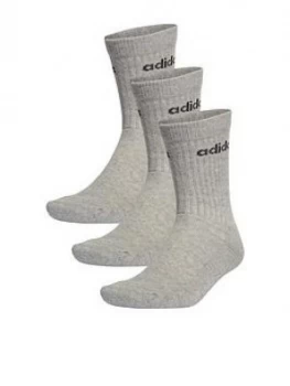 adidas Cushion Crew Socks (3 Pack) - Grey Size M Men