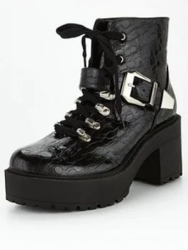Public Desire Attitude Ankle Boots - Black, Size 6, Women