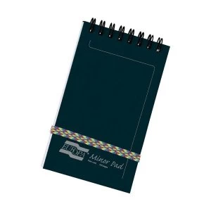 Europa 3012 Minor Notepad Wirebound Elasticated Ruled 120 Pages Black Pack of 10