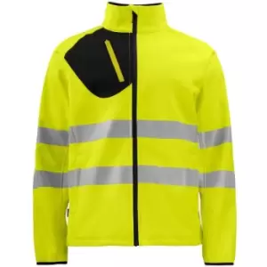 Projob - Mens Hi-Vis Soft Shell Jacket (s) (Yellow/Black) - Yellow/Black