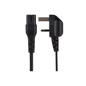 Maplin Power Lead IEC C7 Fig 8 2 pin plug to UK 3 pin plug 2m 10amp