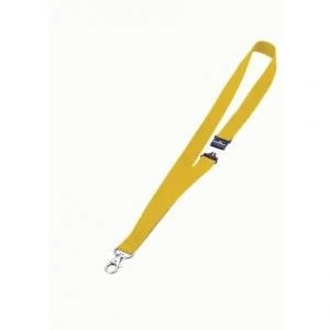Durable TEXTILE NECKLACE 20 Lanyard Safety release 20mm Yellow Pack of