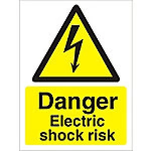 Warning Sign Electric Shock Plastic 40 x 30 cm