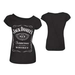 Jack Daniels Classic Old No. 7 Brand Logo Womens Skinny Medium Black T-Shirt