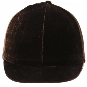 Shires Velour Skull Cap Cover - Brown