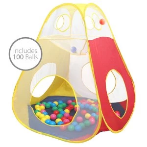 Charles Bentley Ball House Pop Up Play Tent Includes 100 Plastic Balls