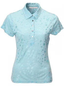 Swing Out Sister Christina Star Print Cap Sleeve Shirt Blue