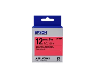 Epson LK-4RBP Black on Red 12mm x 9m Labelling Tape