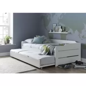 Copella Guest Bed White With Trundle With Memory Foam Mattresses