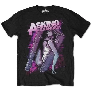 Asking Alexandria - Coffin Girl Unisex Large T-Shirt - Black